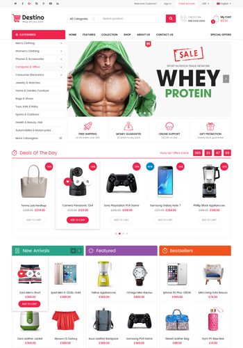 Destino - Premium Responsive Magento Theme with Mobile-Specific Layouts