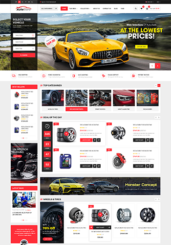 AutoStore - Auto Parts and Equipments Magento 2 Theme with Ajax Attributes Search Module