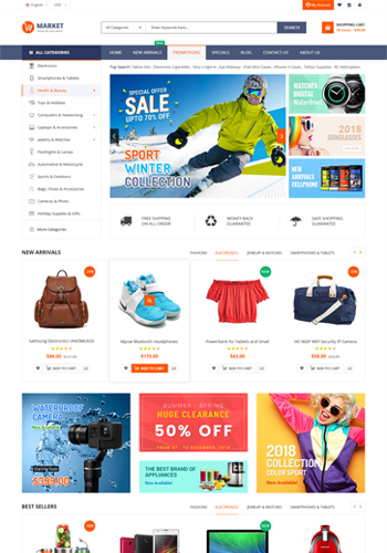 SM Market - Premium Responsive Magento 2 and 1.9 Store Theme with Mobile-Specific Layout