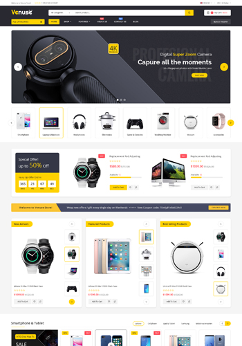 Venuse - Responsive Hitech/Digital Magento 2 Store Theme